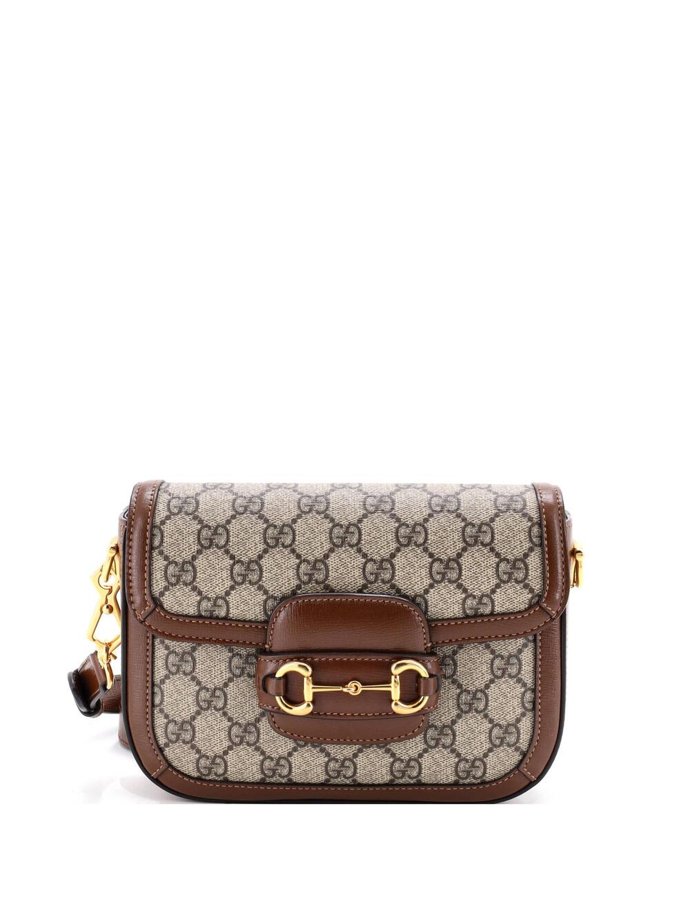 Gucci Horsebit Shoulder Bag Gg Coated #370308G24B
